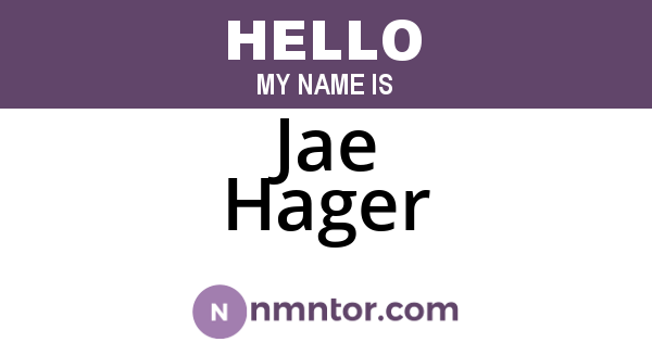 Jae Hager
