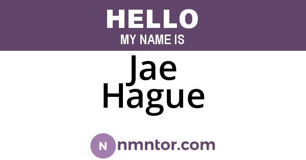 Jae Hague