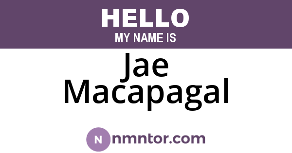 Jae Macapagal