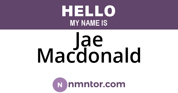 Jae Macdonald