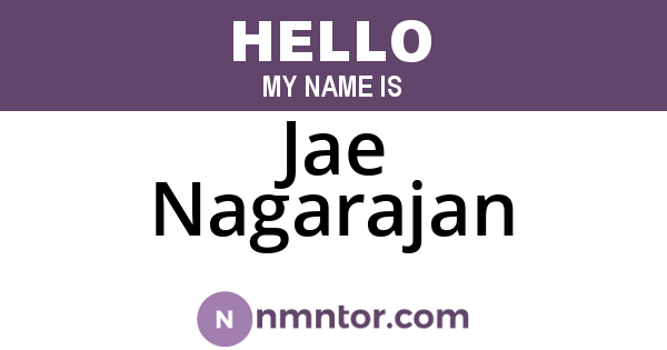 Jae Nagarajan