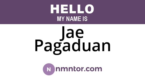 Jae Pagaduan
