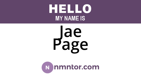 Jae Page