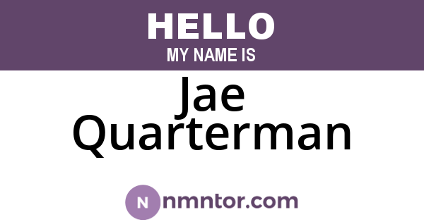 Jae Quarterman