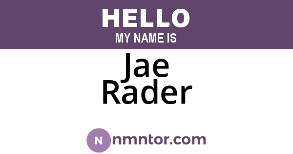 Jae Rader