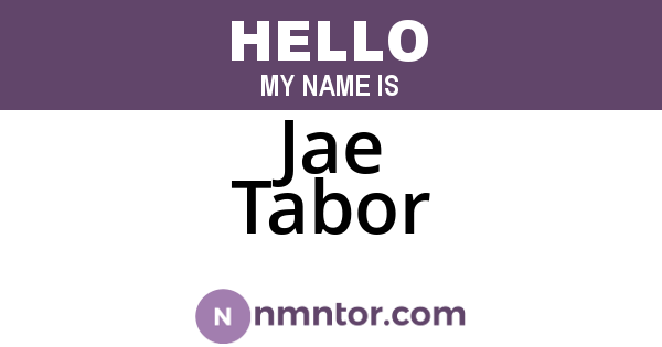 Jae Tabor