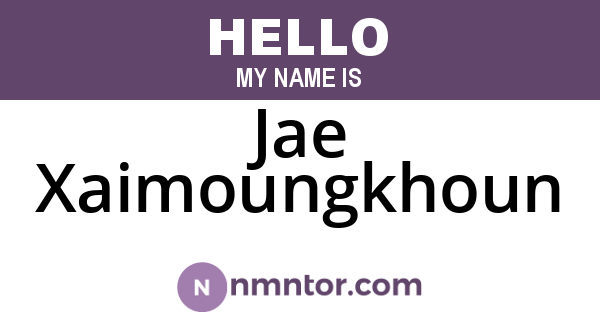 Jae Xaimoungkhoun