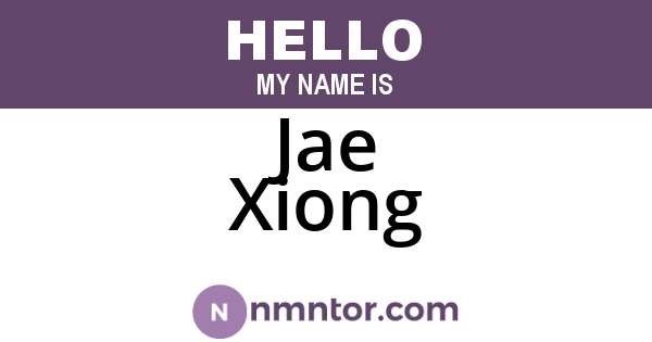 Jae Xiong