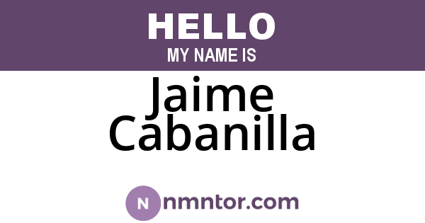 Jaime Cabanilla