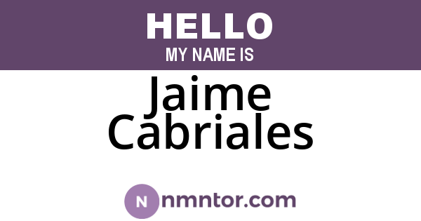 Jaime Cabriales