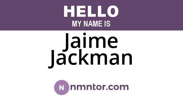 Jaime Jackman