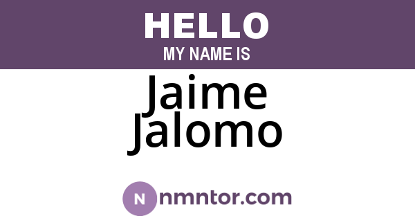 Jaime Jalomo