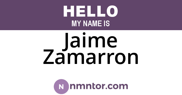 Jaime Zamarron