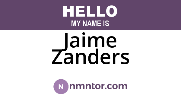 Jaime Zanders