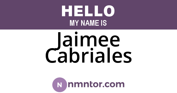 Jaimee Cabriales