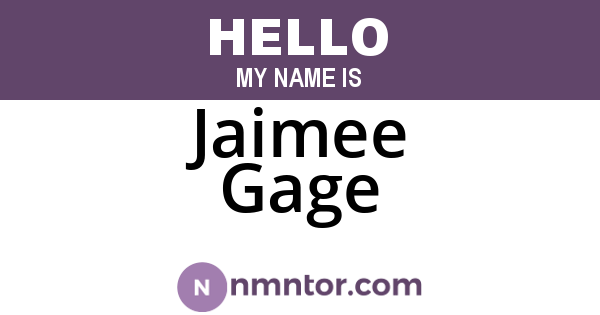 Jaimee Gage