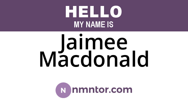Jaimee Macdonald