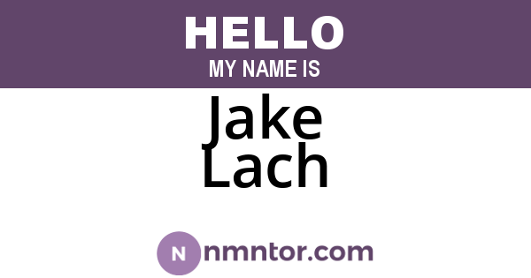 Jake Lach