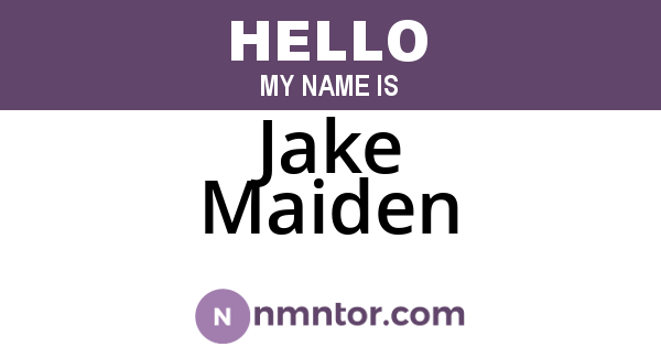 Jake Maiden
