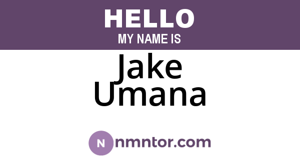 Jake Umana