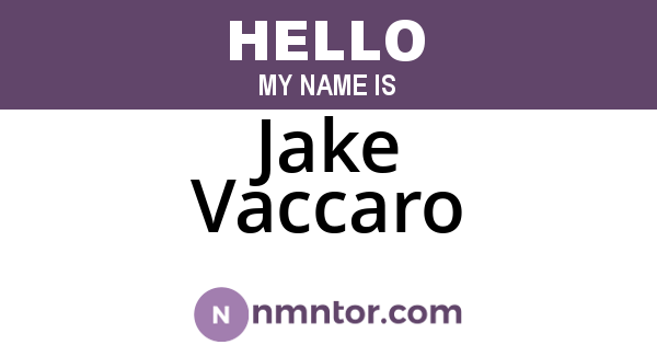 Jake Vaccaro
