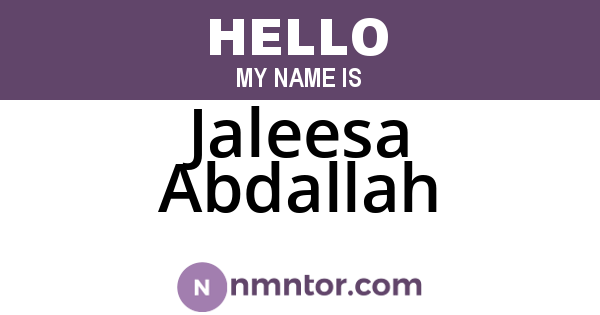 Jaleesa Abdallah