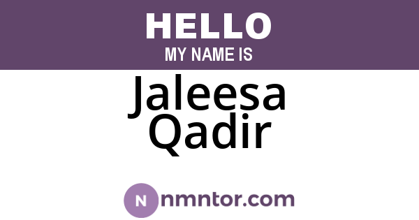 Jaleesa Qadir