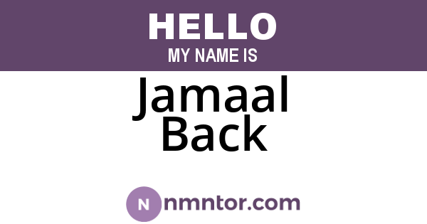 Jamaal Back