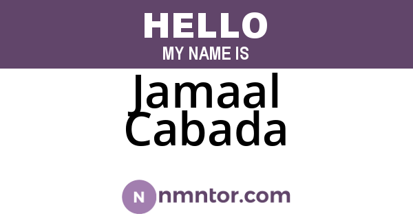Jamaal Cabada