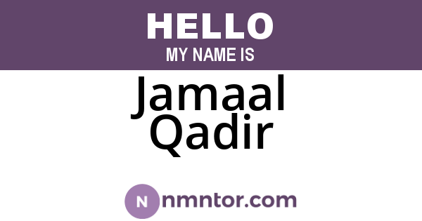Jamaal Qadir