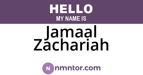 Jamaal Zachariah