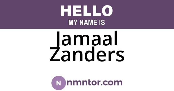 Jamaal Zanders