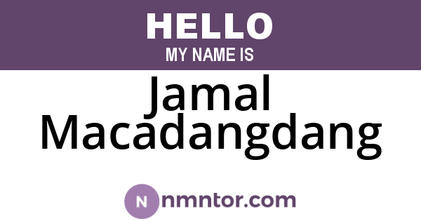 Jamal Macadangdang