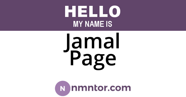 Jamal Page