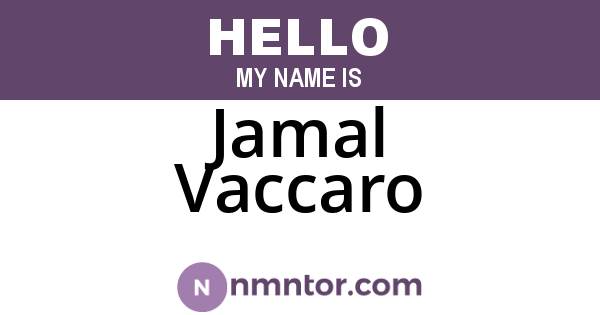 Jamal Vaccaro