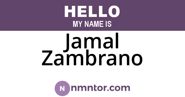 Jamal Zambrano