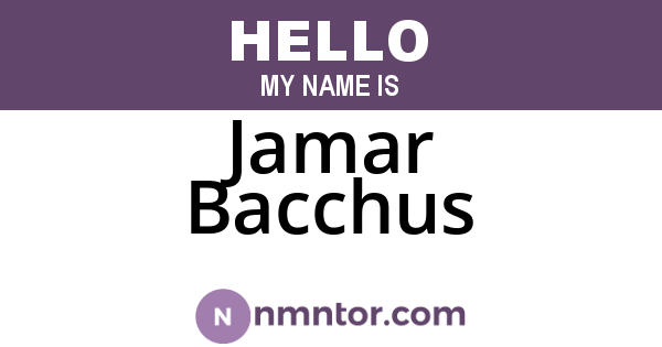 Jamar Bacchus