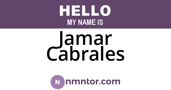 Jamar Cabrales