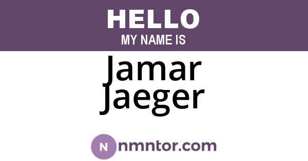 Jamar Jaeger