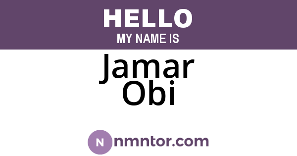 Jamar Obi