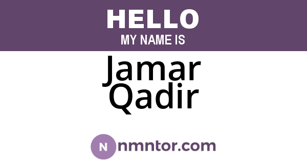 Jamar Qadir