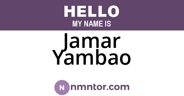 Jamar Yambao