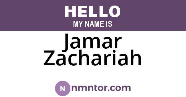 Jamar Zachariah