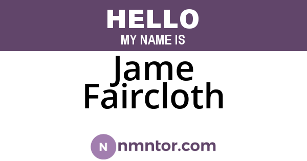 Jame Faircloth