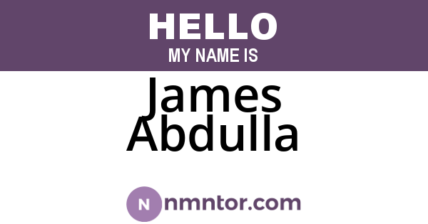 James Abdulla