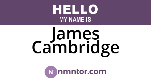 James Cambridge