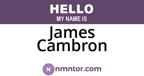 James Cambron