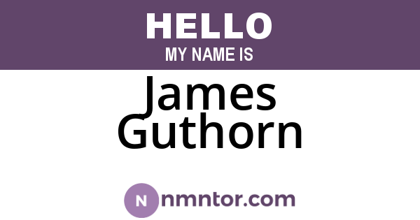 James Guthorn
