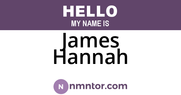 James Hannah