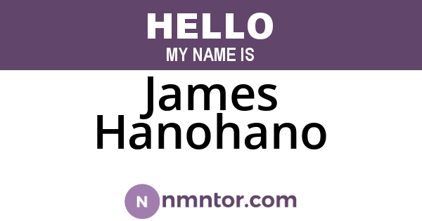 James Hanohano